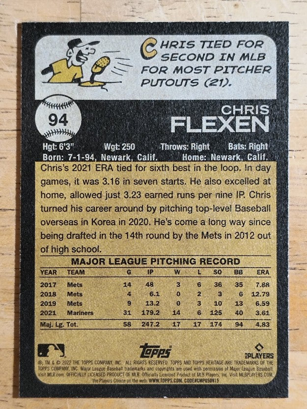 2022 Topps Heritage #94 Chris Flexen