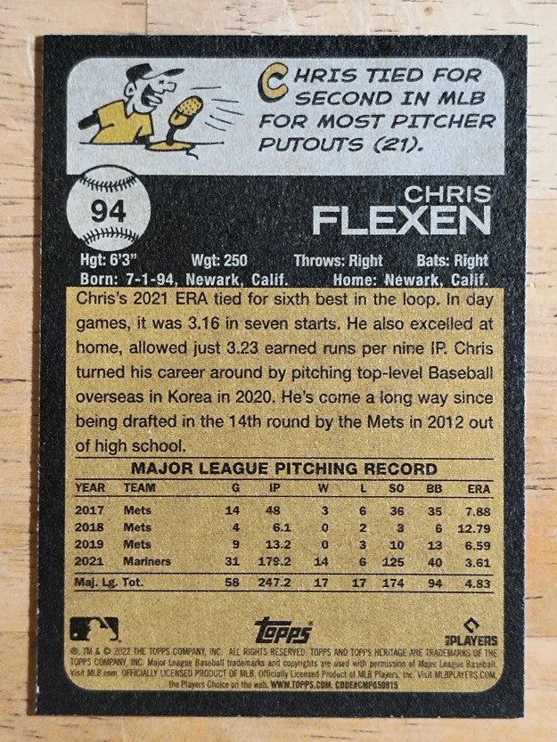 2022 Topps Heritage #94 Chris Flexen