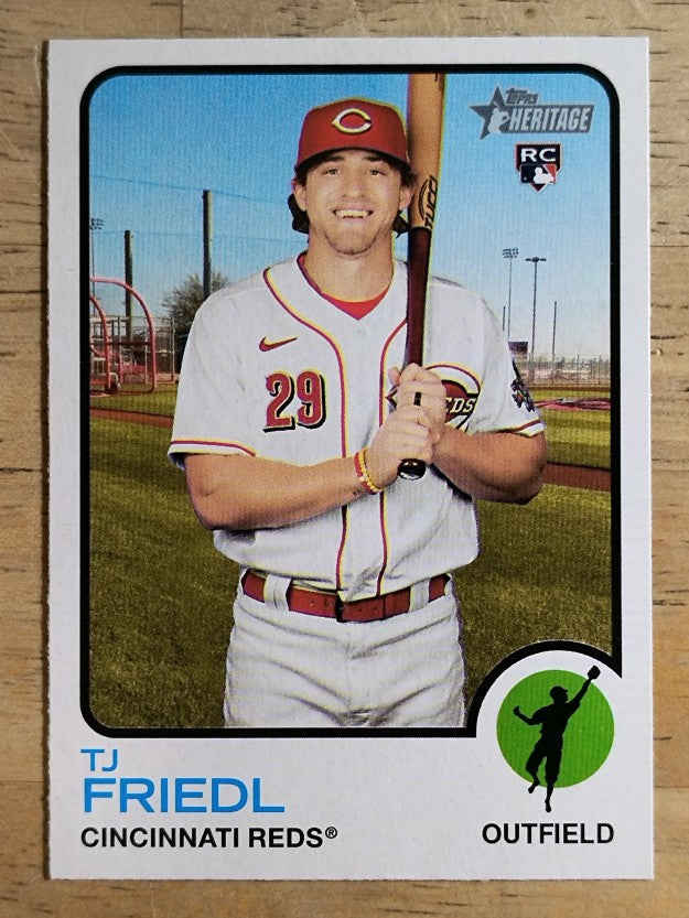 2022 Topps Heritage #98 TJ Friedl RC