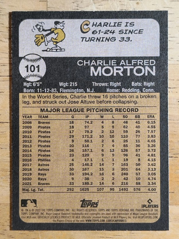 2022 Topps Heritage #101 Charlie Morton