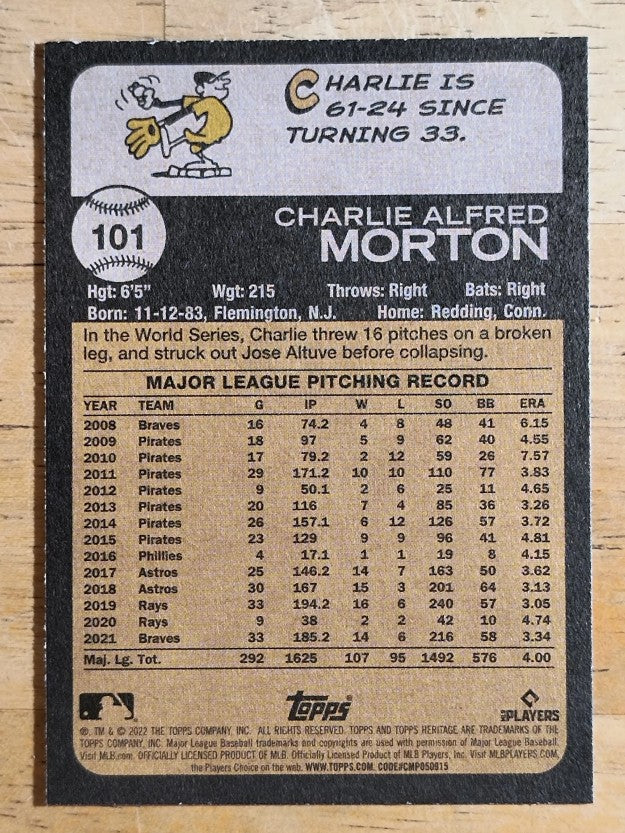 2022 Topps Heritage #101 Charlie Morton