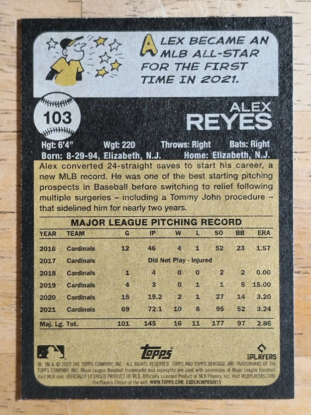 2022 Topps Heritage #103 Alex Reyes
