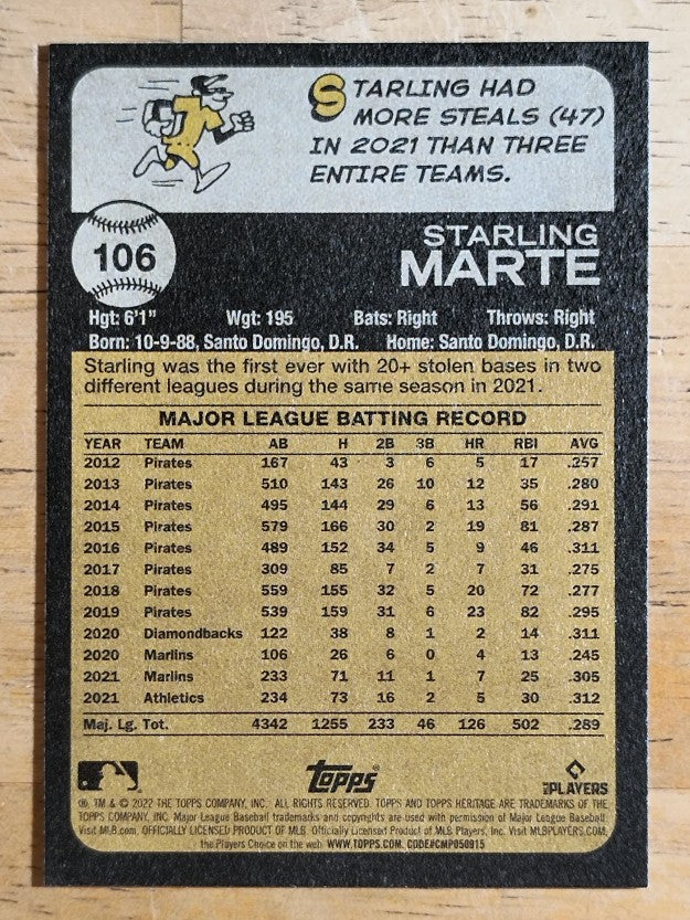 2022 Topps Heritage #106 Starling Marte