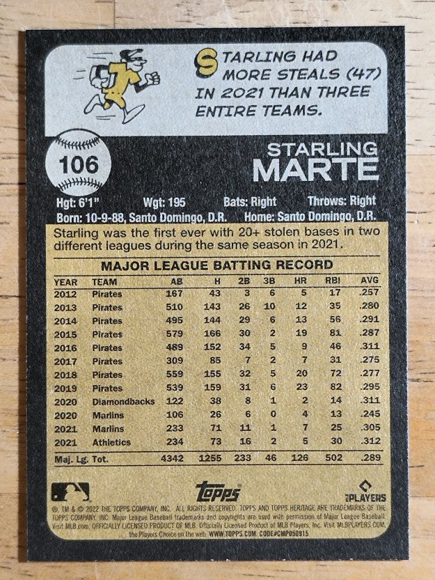 2022 Topps Heritage #106 Starling Marte
