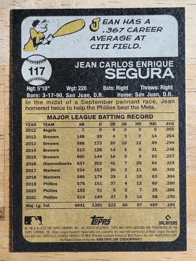 2022 Topps Heritage #117 Jean Segura