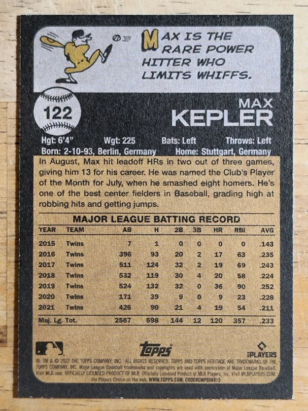 2022 Topps Heritage #122 Max Kepler