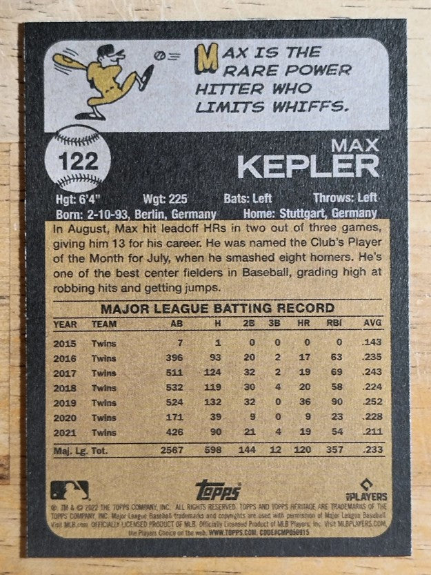 2022 Topps Heritage #122 Max Kepler