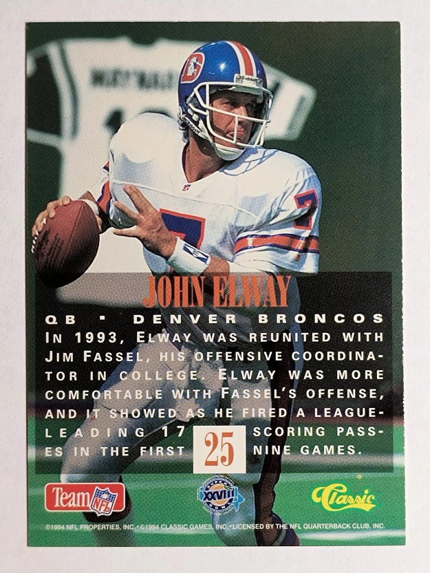 1994 Classic NFL Experience #25 John Elway