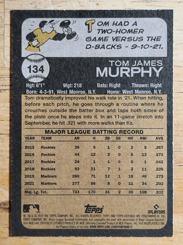 2022 Topps Heritage #134 Tom Murphy