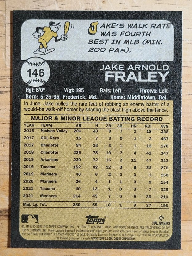 2022 Topps Heritage #146 Jake Fraley