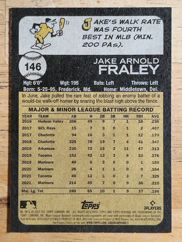 2022 Topps Heritage #146 Jake Fraley