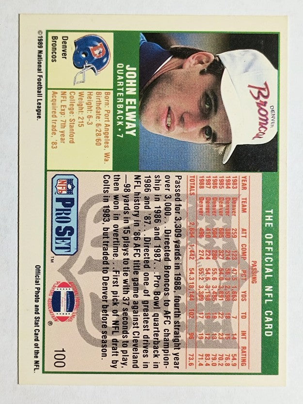 1989 Pro Set #100B John Elway TRADE