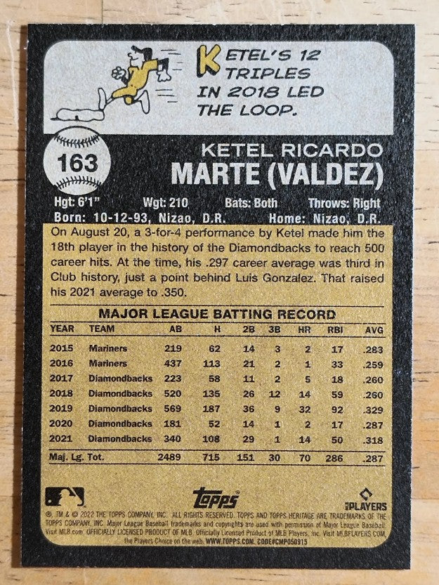 2022 Topps Heritage #163 Ketel Marte