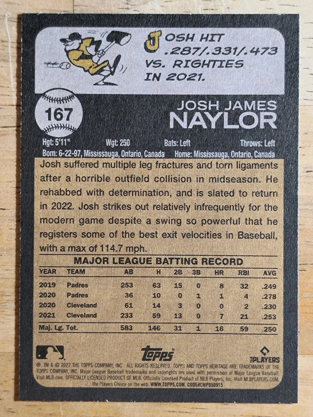 2022 Topps Heritage #167 Josh Naylor