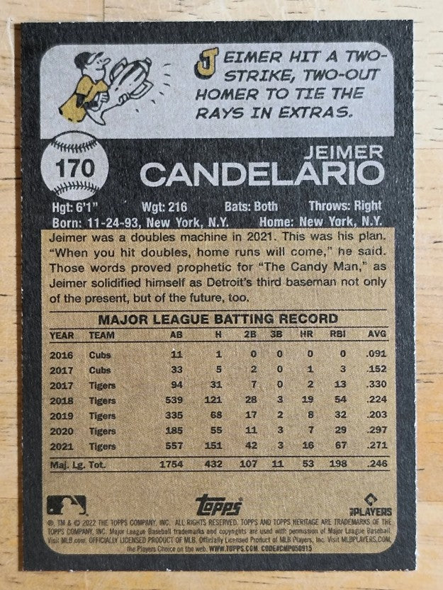 2022 Topps Heritage #170 Jeimer Candelario