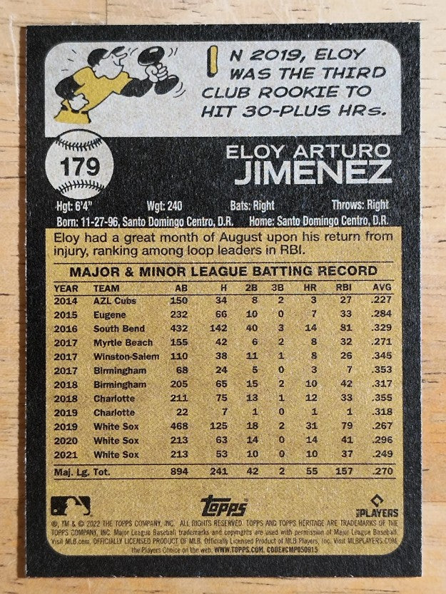 2022 Topps Heritage #179 Eloy Jimenez