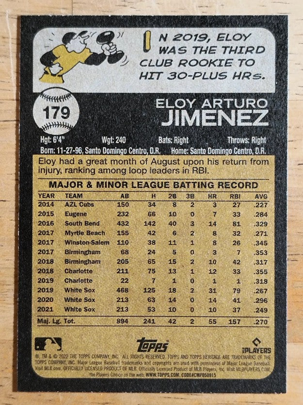 2022 Topps Heritage #179 Eloy Jimenez