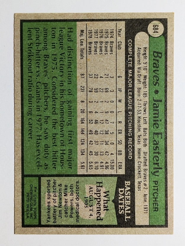 1979 Topps #684 Jamie Easterly DP (EX)