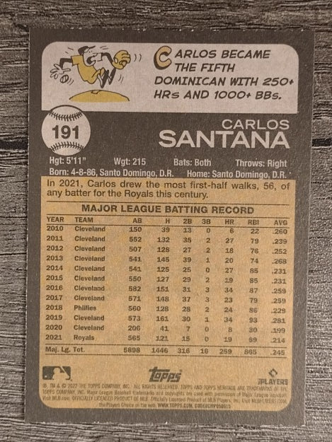 2022 Topps Heritage #191 Carlos Santana