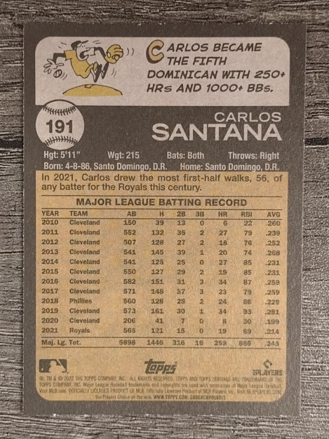 2022 Topps Heritage #191 Carlos Santana