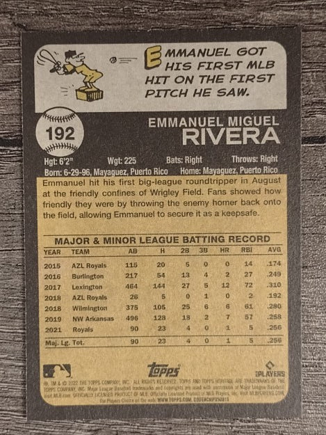 2022 Topps Heritage #192 Emmanuel Rivera RC