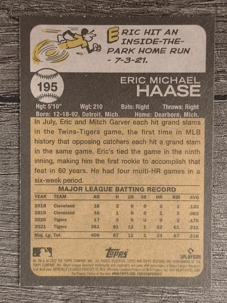 2022 Topps Heritage #195 Eric Haase