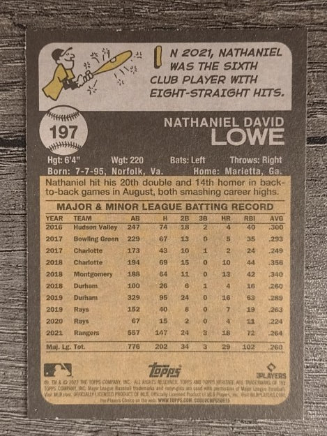 2022 Topps Heritage #197 Nathaniel Lowe