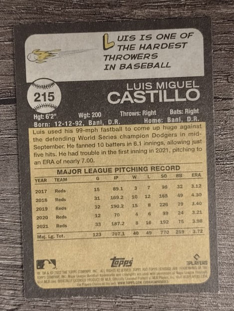 2022 Topps Heritage #215 Luis Castillo