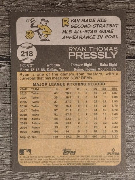 2022 Topps Heritage #218 Ryan Pressly