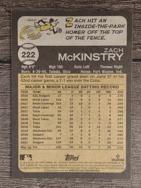 2022 Topps Heritage #222 Zach McKinstry
