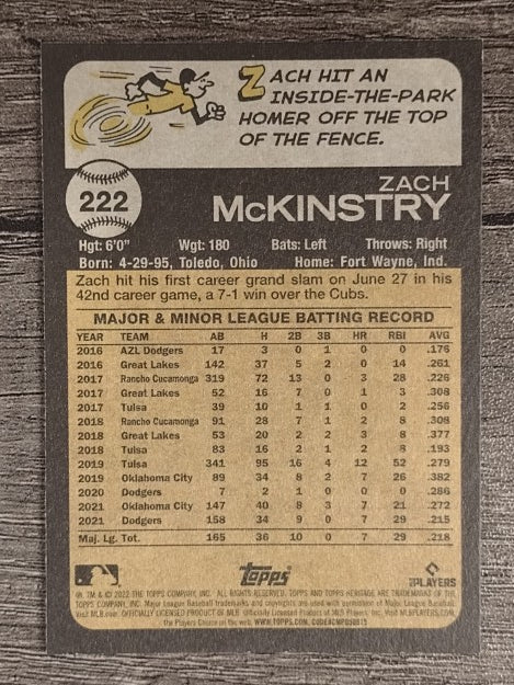 2022 Topps Heritage #222 Zach McKinstry