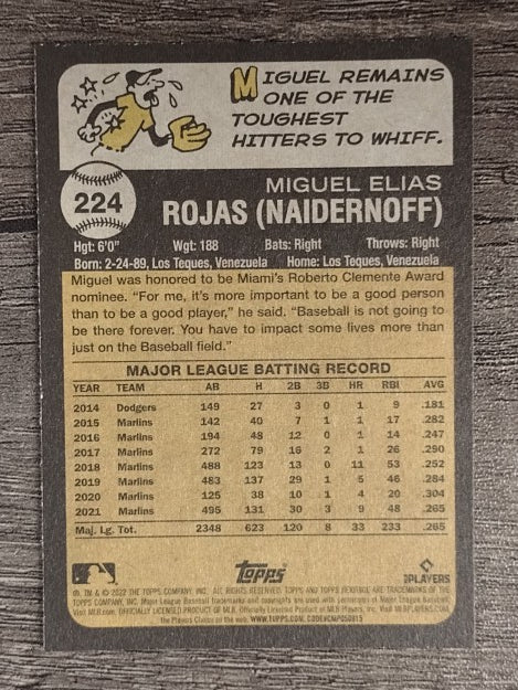 2022 Topps Heritage #224 Miguel Rojas