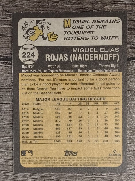 2022 Topps Heritage #224 Miguel Rojas