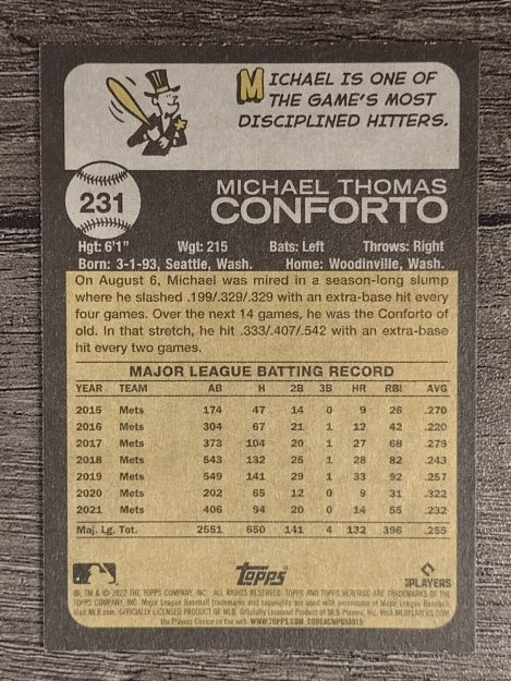 2022 Topps Heritage #231 Michael Conforto