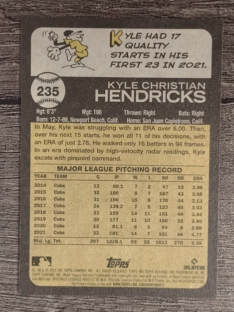2022 Topps Heritage #235 Kyle Hendricks
