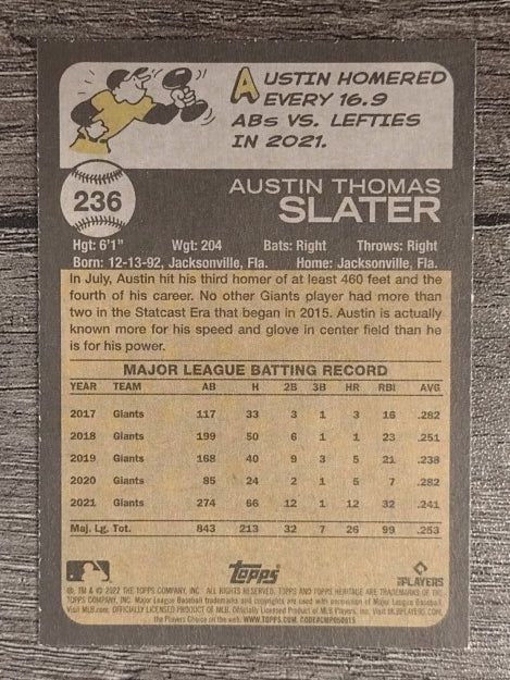 2022 Topps Heritage #236 Austin Slater