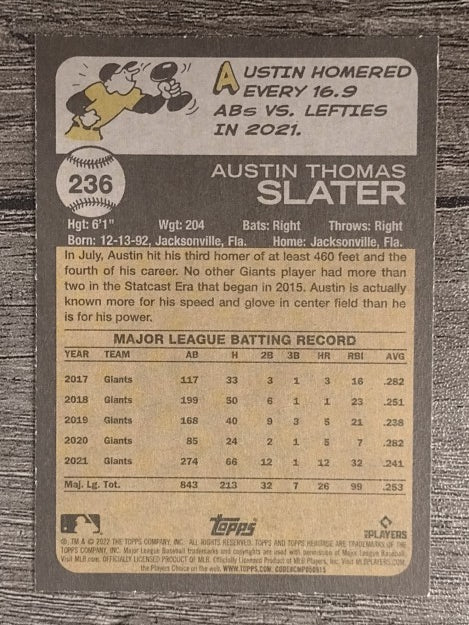 2022 Topps Heritage #236 Austin Slater