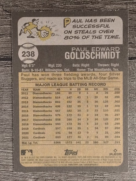 2022 Topps Heritage #238 Paul Goldschmidt