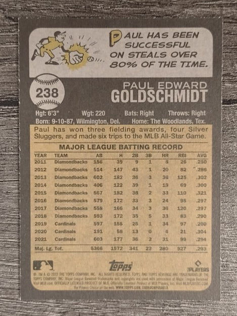 2022 Topps Heritage #238 Paul Goldschmidt