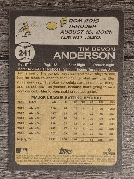 2022 Topps Heritage #241 Tim Anderson