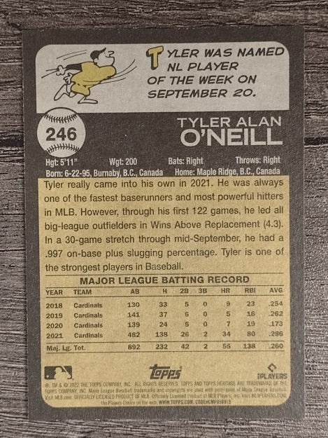 2022 Topps Heritage #246 Tyler O'Neill