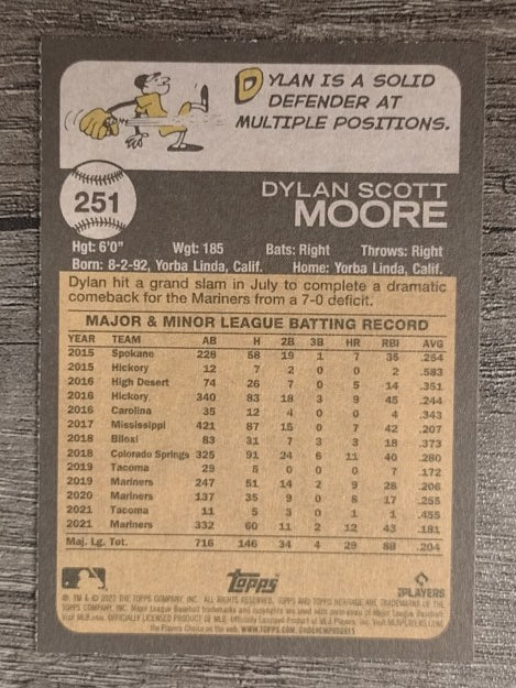 2022 Topps Heritage #251 Dylan Moore