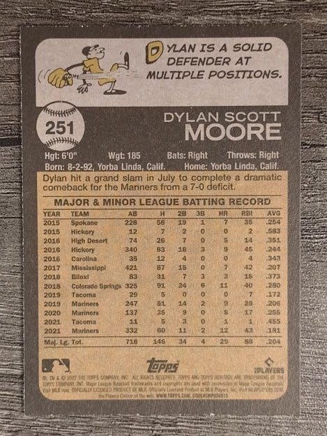 2022 Topps Heritage #251 Dylan Moore