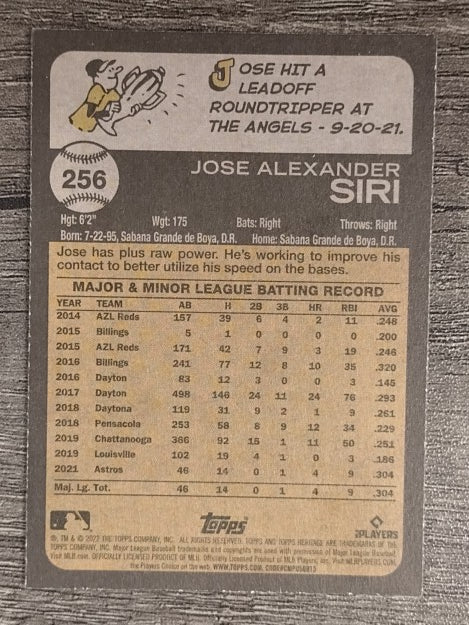 2022 Topps Heritage #256 Jose Siri RC