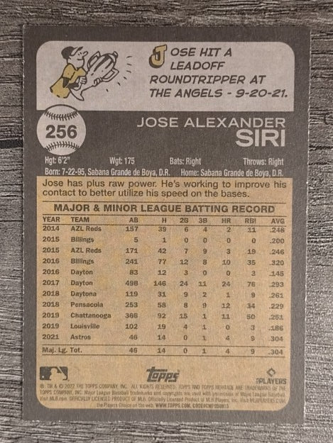 2022 Topps Heritage #256 Jose Siri RC