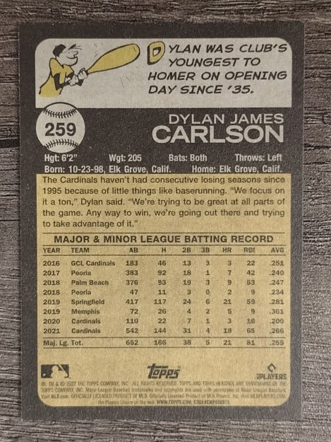 2022 Topps Heritage #259 Dylan Carlson