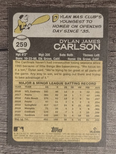 2022 Topps Heritage #259 Dylan Carlson
