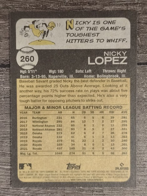 2022 Topps Heritage #260 Nicky Lopez