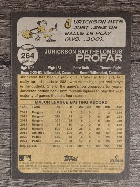 2022 Topps Heritage #264 Jurickson Profar
