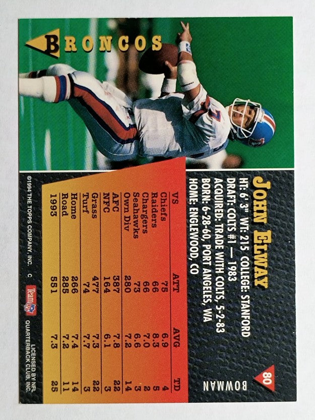 1994 Bowman #80 John Elway